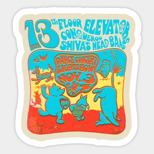 13th Floor Elevators Sticker by HAPPY TRIP PRESS